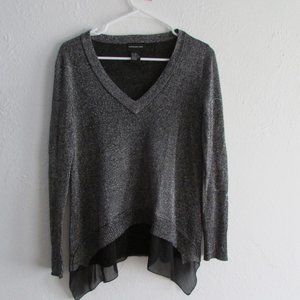 Central Park West Shimmer Gray & Black Sweater X-Small